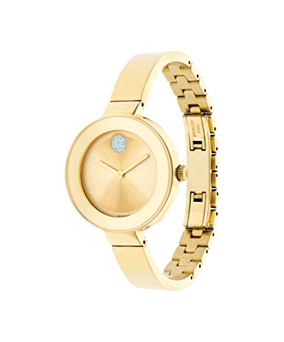 Movado Women s BOLD Bangles Yellow Gold Watch with a Flat Dot Sunray Dial, Gold (Model 3600201)