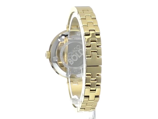 Movado Women s BOLD Bangles Yellow Gold Watch with a Flat Dot Sunray Dial, Gold (Model 3600201)