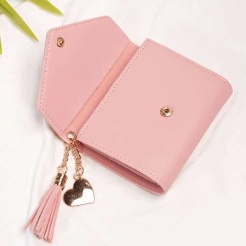 ICEMOB Women s Coin Wallet Compact Coin Purse with ID Window and RFID Blocking,Pink
