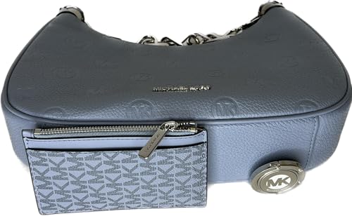 Michael Kors Cora LG Zip Pouchette bundled with matching Carmen MD Flap Bifold Wallet and Purse Hook