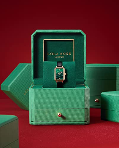 Lola Rose Elegant Women s Watch with Gemstone Inspiration, Ladies Genuine Leather Strap Watch, Classic Gift for Her