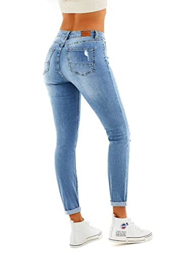 RHODANTHE Women s Ripped Skinny Jeans Stretch Boyfriend Trendy Jean Women Straight Distressed Jeans