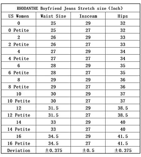 RHODANTHE Women s Ripped Skinny Jeans Stretch Boyfriend Trendy Jean Women Straight Distressed Jeans