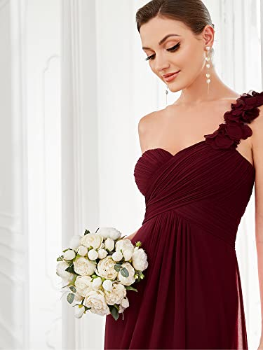 Ever-Pretty Flower One Shoulder Empire Waist Floor Length Bridesmaids Dress 09768