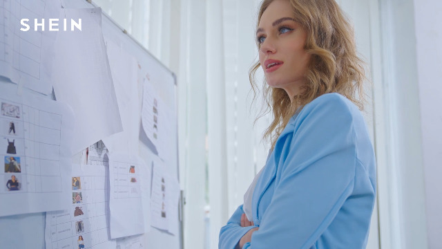 SheIn Women s Lapel Collar Double Breasted Blazer and Split High Waist Mini Skirt Set