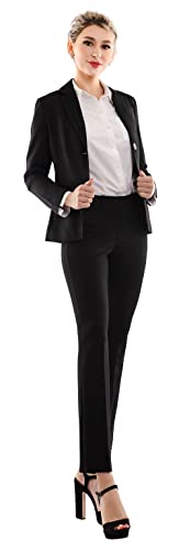 Marycrafts Women s 2 Buttons Business Blazer Pant Suit Set for Work