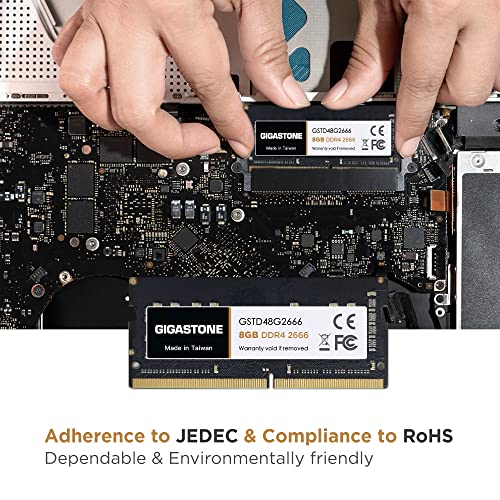 【DDR4 RAM】 Gigastone Laptop RAM 16GB (2x8GB) DDR4 16GB DDR4-2666MHz PC4-21300 CL19 1.2V 260 Pin Unbuffered Non ECC SODIMM for Notebook Laptop Memory Module (Laptop ONLY)