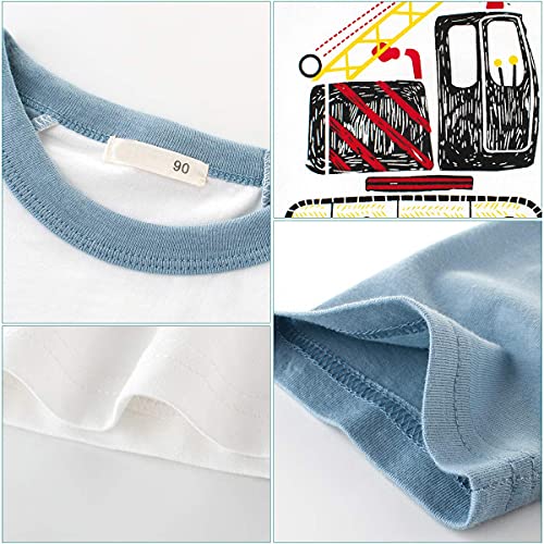 TABNIX Boys  4-Pack Excavator Short Sleeve Crewneck T-Shirts Top Tee Size 2-7 Years Toddler Boys  Value Pack Cotton T-Shirt