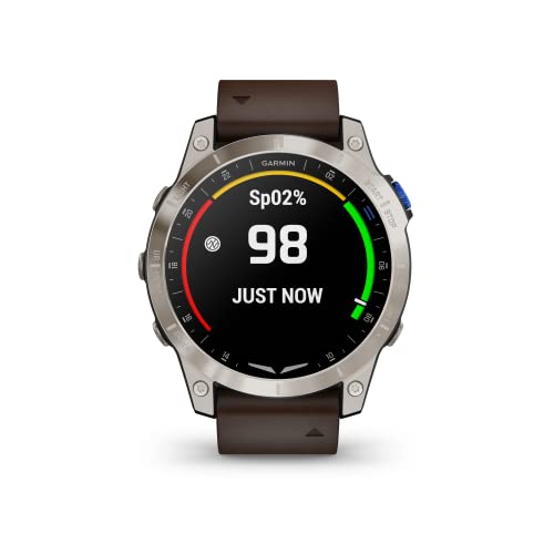 Garmin D2™ Mach 1, Touchscreen Aviator Smartwatch with GPS Moving Map, Aviation Weather, Health and Wellness Features and More, Oxford Brown Leather Band