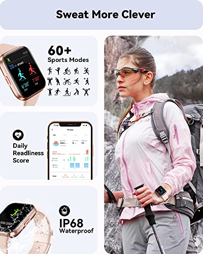 Smart Watches for Women[Call Receive/Dial] Fitness Watches for Women [Alexa Built-in]1.7 Touch Screen Fitness Tracker Heart Rate Blood Oxygen Sleep Monitor 60 Sports IP68 for iPhone Android Compatible