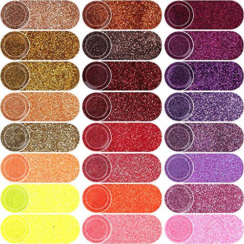 48 Colors Nail Glitter Set, FANDAMEI 48 Boxes 5g Nail Art Glitter, Fine Glitter Powder for Eyeshadow, Cosmetic, Arts, Crafts, Decoration. Body Glitter, Face Glitter for Festival, Makeup, Halloween